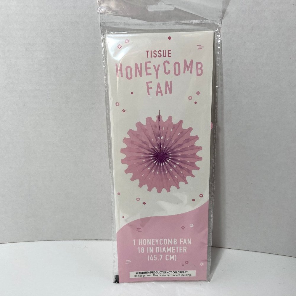 6 Honey Comb Tissue Fan Party Decoration Pink